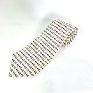 Vintage Yves Saint Laurent B. Altman & Co. Cream Printed Necktie